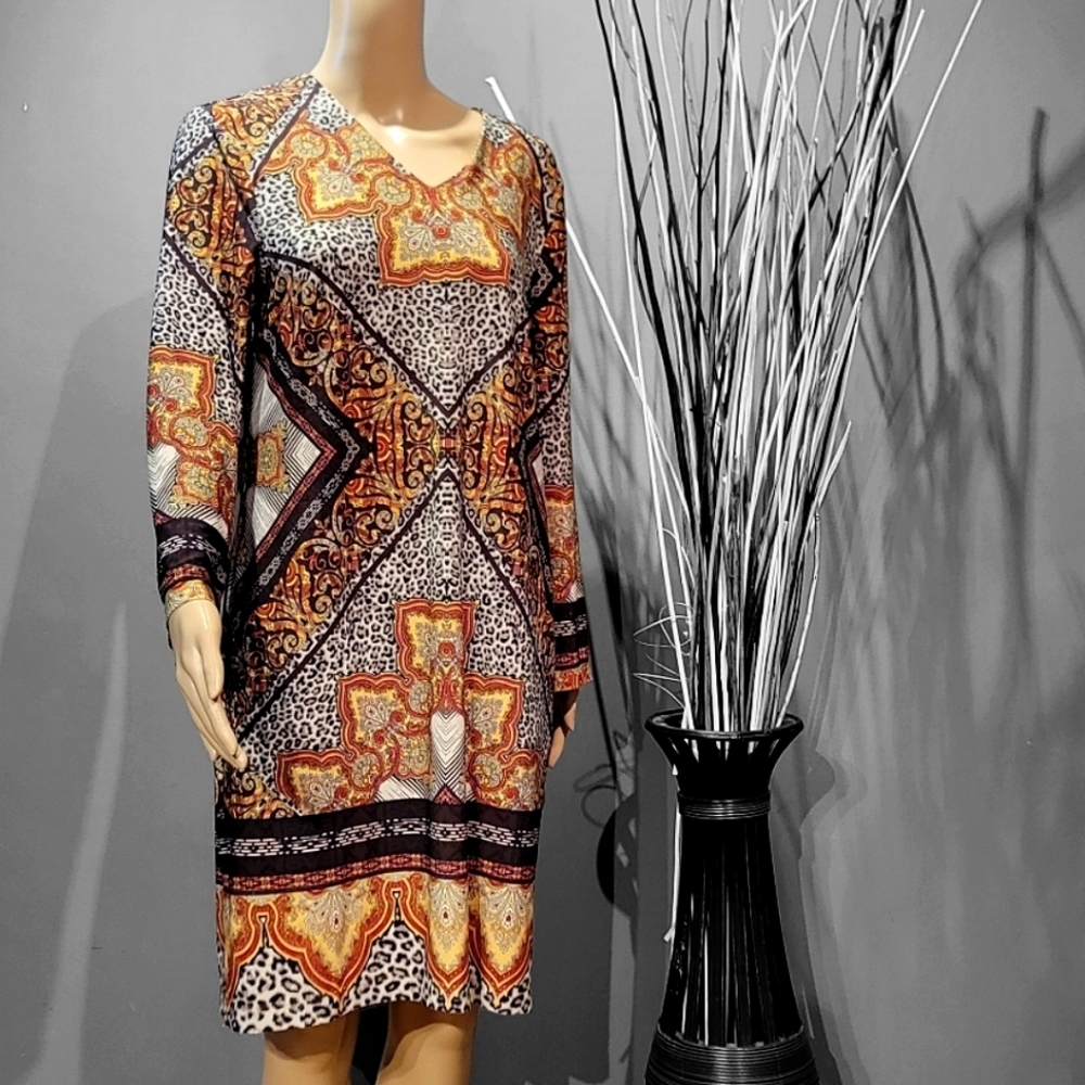 Chicos Boho Style Multi Color Dress